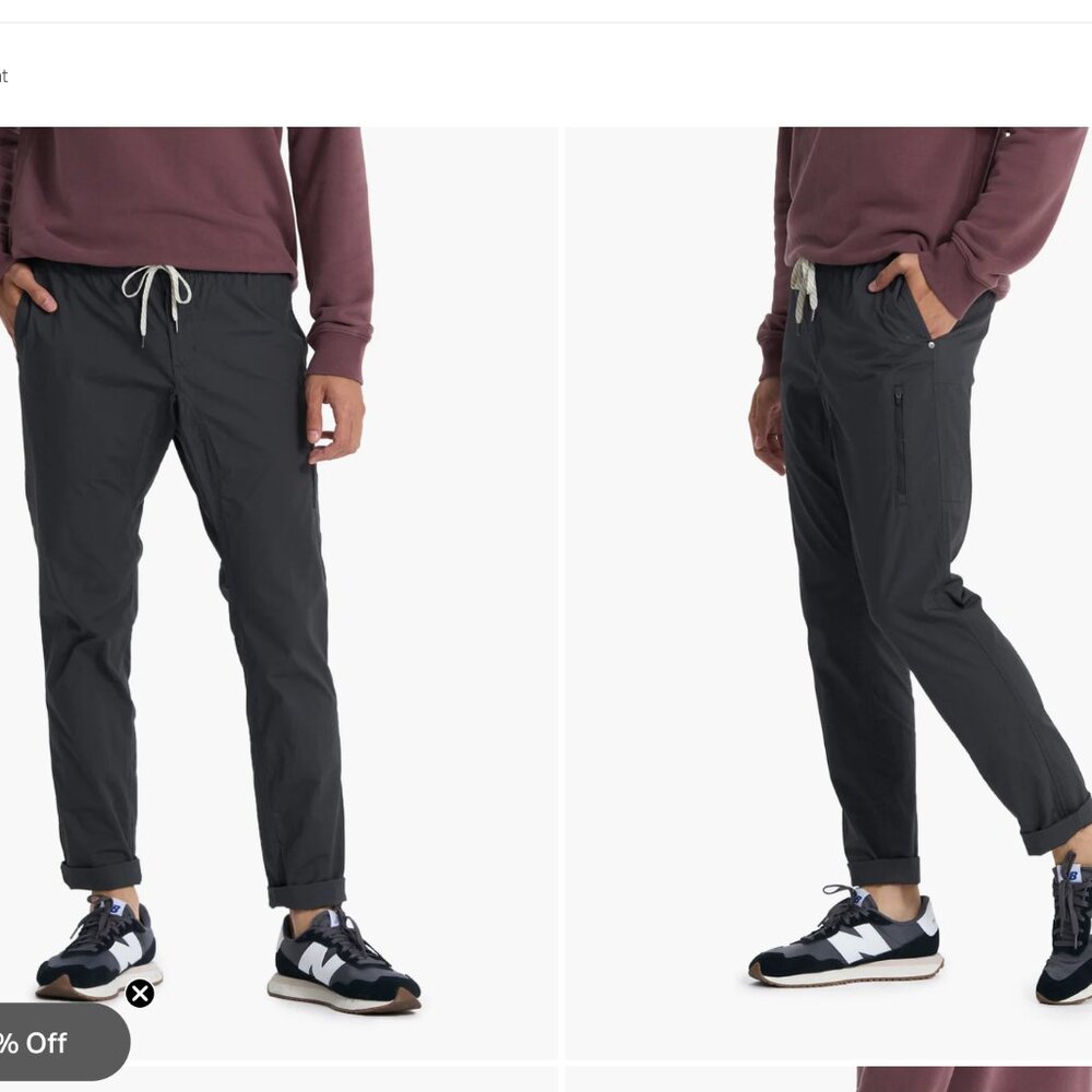 Vuori Gray Sweatpants with Drawstring Waist and Relaxed Fit